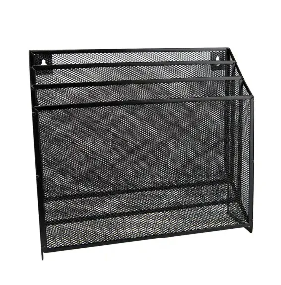 PAPELERA MALLA P/PARED 3 DIVISIONES